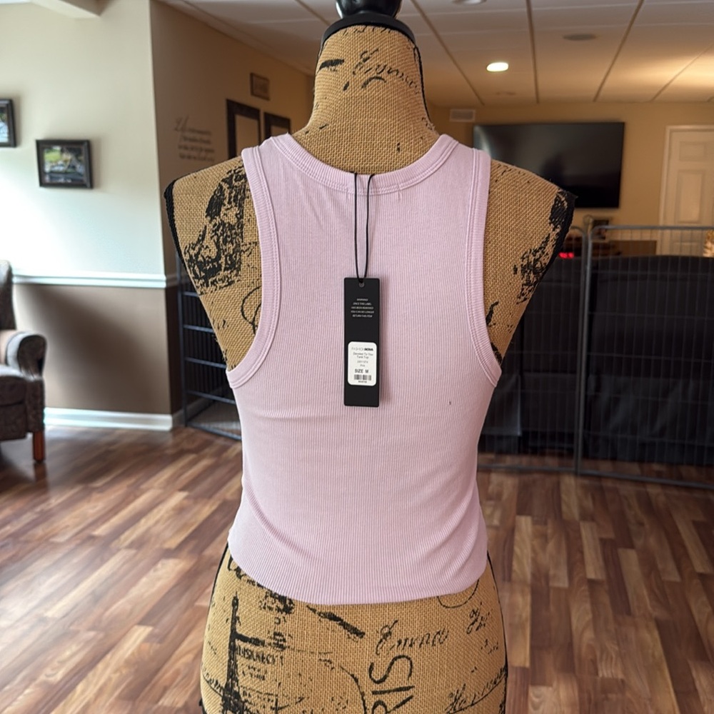 Fashion Nova size medium tank with bird flowers and “devotion” written on it - Picture 3 of 3
